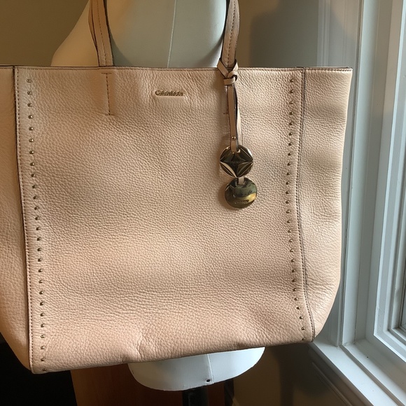 Calvin Klein Pebbled Leather Tote Pale Peach - Picture 2 of 9